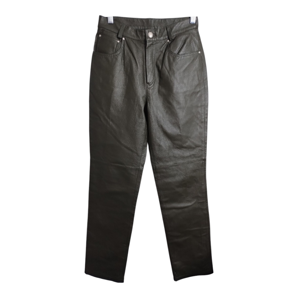 Newport News Vintage‎ Easy Style Lined Leather High Rise Boho Festival Pants 6